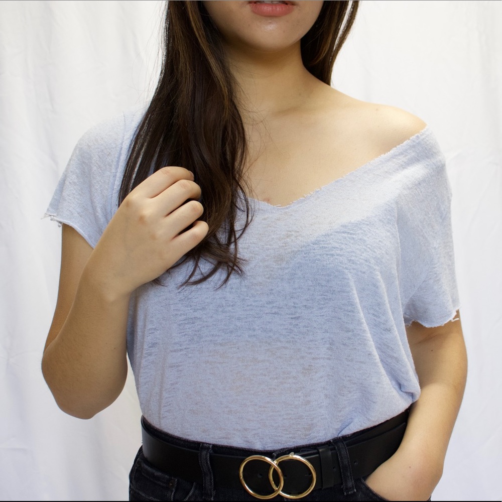 Blue short sleeved top